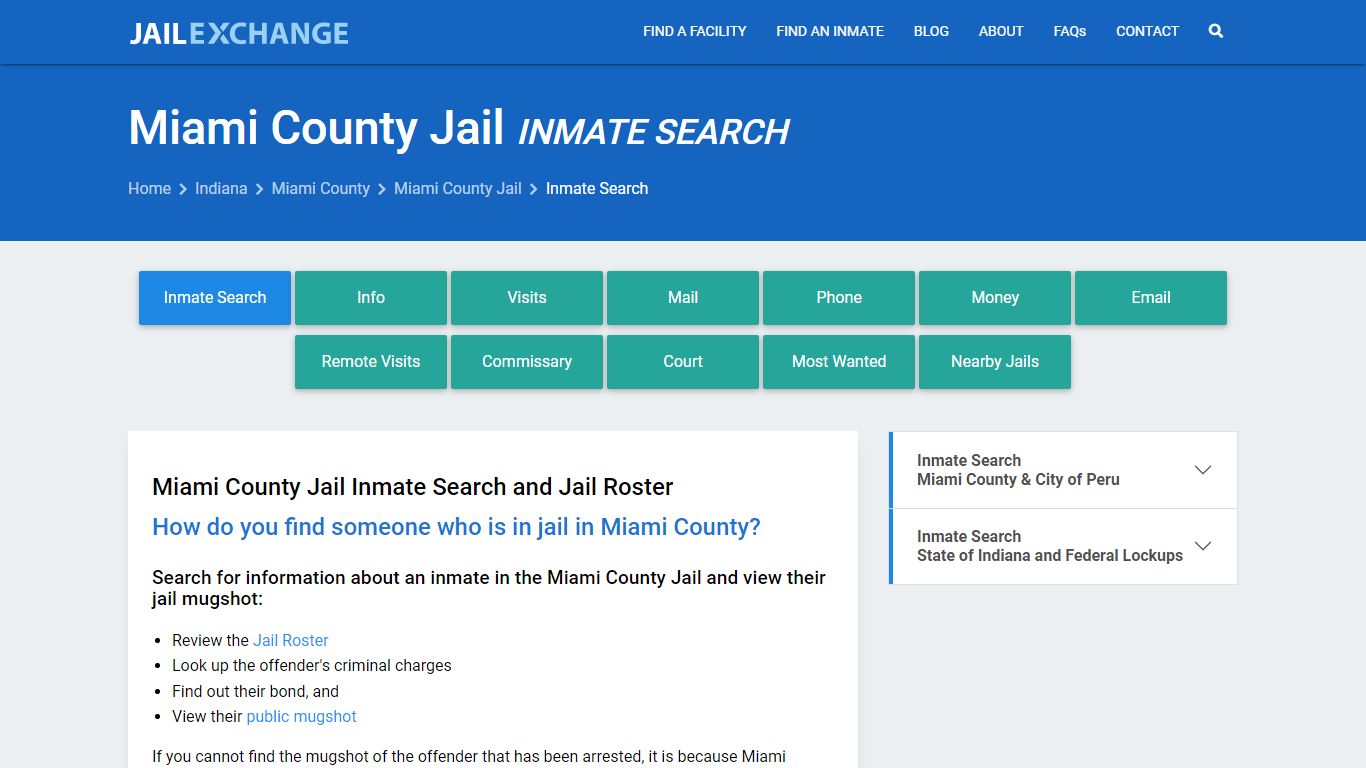 Inmate Search: Roster & Mugshots - Miami County Jail, IN